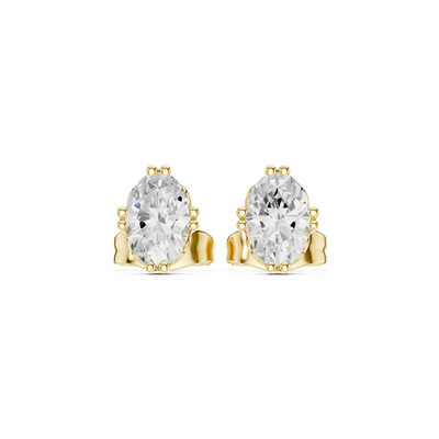 22K Gold 1.00 CTW IGI Certified Oval Cut Lab Grown Diamond Stud Earrings