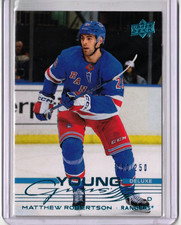 MATTHEW ROBERTSON 25/26 2025 Upper Deck Young Guns Rookie #239 Blue DELUXE #/250