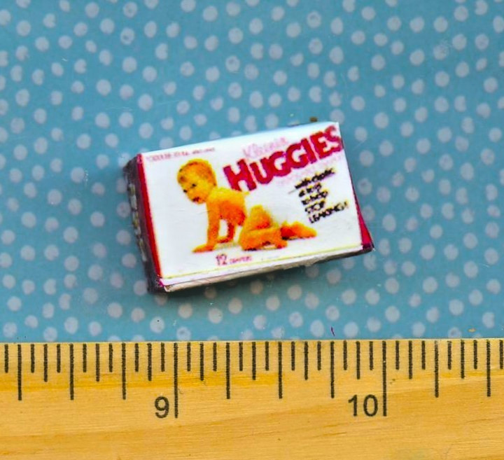 Dollhouse Miniature Size  Baby Diapers Box # 2