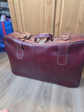 Vintage Red Leather Suitcase