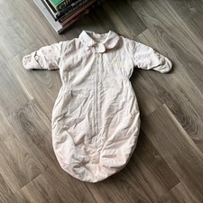Vintage Baby 1960  s Quilted Lined Winter One Piece 12-24 Months Girls Pink VTG