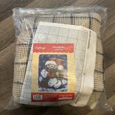 Craftways Snow Baby 20x27 Latch Hook Rug Christmas Snowman Wall Hanging NEW