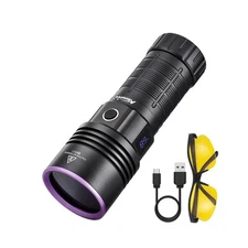 ALONEFIRE SV117 365nm UV Flashlight 70W Powerful Blacklight Digital Display U...