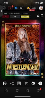 Topps Slam WWE *Digital* 2025 WrestleMania Orange - Erick Rowan 25cc LEGENDARY
