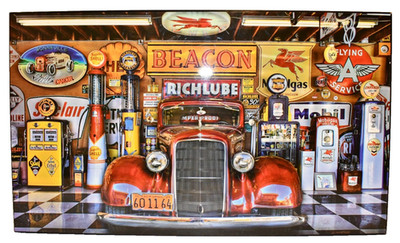 Open Road At Your Service by Linda Berman Hot Rod Wall Art Print Picture 29''x17''