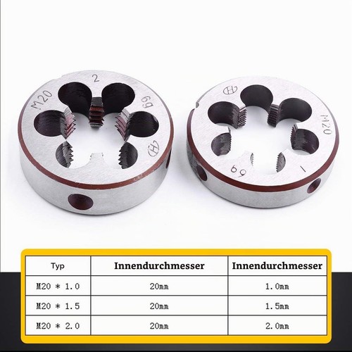 Atoplee Gewindeschneidmatrize M20 x 1,5 mm Stahl Rund 1 Stück Metrisch - Afbeelding 4 van 9