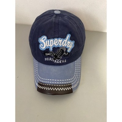 Superdry Heritage US Baseball Cap Navy Blue Eagle Patch Adjustable Cotton
