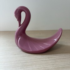 Vintage Mauve Pink Ceramic Swan Hand Towel Holder Cottagecore Beach Condo MINT