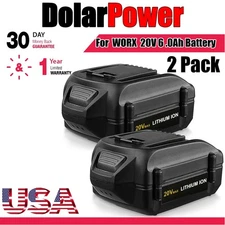 For WORX 20V 6.0AH MAX Extend Lithium-Ion Battery WA3525 WA3575 WA3520 2pack