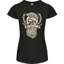 SPQR Casco Gimnasio Culturismo Entrenamiento Top Mujer Corte Pequeño Camiseta