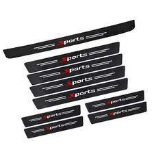 9 PCS Car Door Sill Protector, Carbon Fiber Rear Bumper Guard Strip, Leather ...