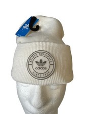 Adidas Unisex Tall Fit Resort Cuff Beanie White with Gray Emblem New