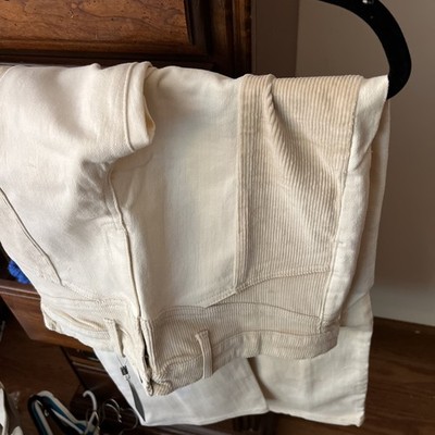 Tractr Women's Corduroy And Chino Ivory Pants, Size 12