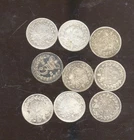 GREAT BRITAIN , VICTORIA , 9 x threepence , young head .925 SILVER