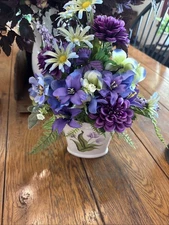 Vintage FTD Floral Vase Tulip Print On Front -  With Flowers