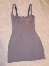 R🩶SKIMS Stretch Mini Dress Zip Gray Size Medium Women’s
