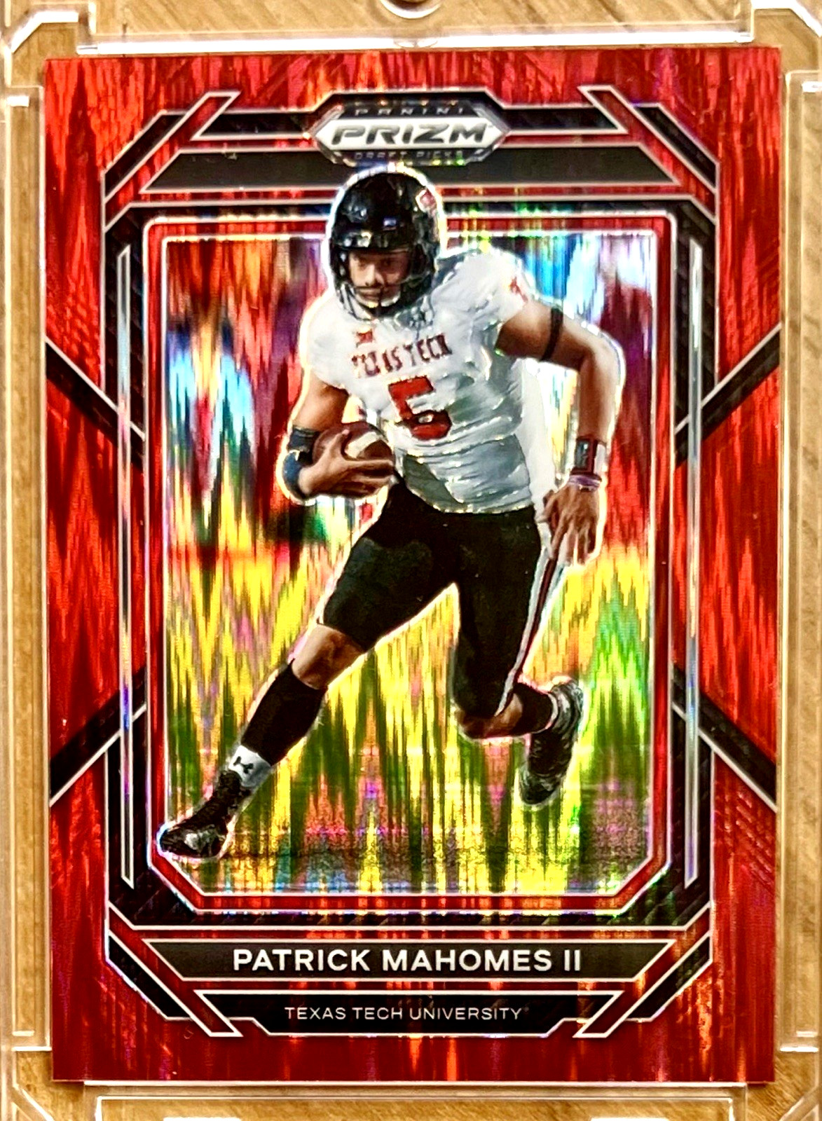 PATRICK MAHOMES II 2023 Prizm Draft Picks RED FLASH Color Match SP 25/49 #81