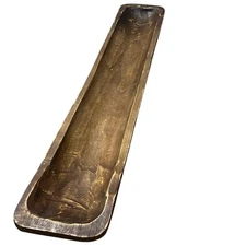 Wooden Dough Baguette Bowl Decor 36 Inch Wood Brown Farmhouse Rustic Cottagecore