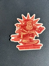 Black Rock Coffee Sticker - December  2025 - Santa - Skateboard Christmas