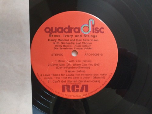 Henry Mancini & Doc Severinsen Brass Ivory & Strings NM RCA Quadradisc Record - Picture 5 of 5