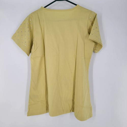 DG2 by Diane Gilman White Gem Short Sleeve T-Shirt (Lime XS & S) NEW with Tags - Picture 2 of 3