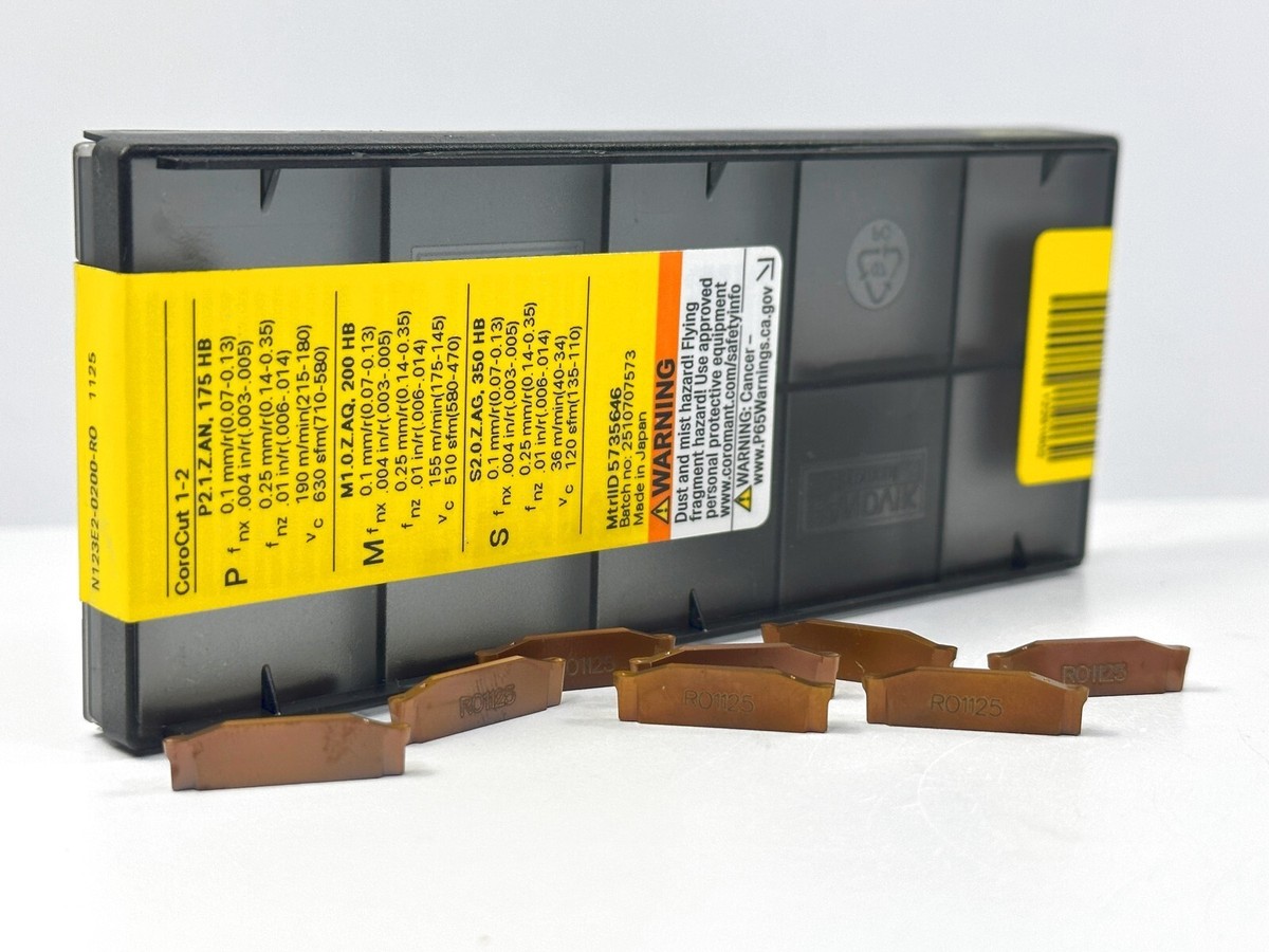 SANDVIK N123E2-0200-RO New Carbide Grooving Inserts Grade 1125 