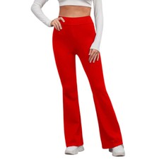 Women Yoga Pants Flare Leggings Ladies Running Stretch High Waist Plain Trousers