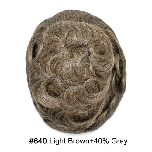 Fine Mono Mens Toupee Hairpiece Poly Skin Hair Systems Wigs for Men Hair Unit - Picture 76 of 81