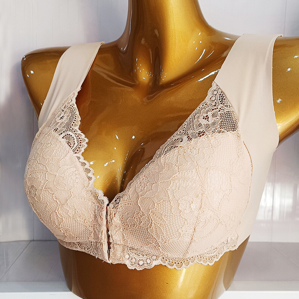 Soft Wireless Women Bras Lace Front Hooks Brassiere Sleep Bra Miss Sexy Lingerie
