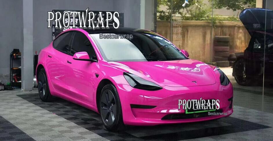 Full Roll 65FT x 5FT Premium Ultra Glossy Vinyl Car Wrap Film Sticker Rose Pink