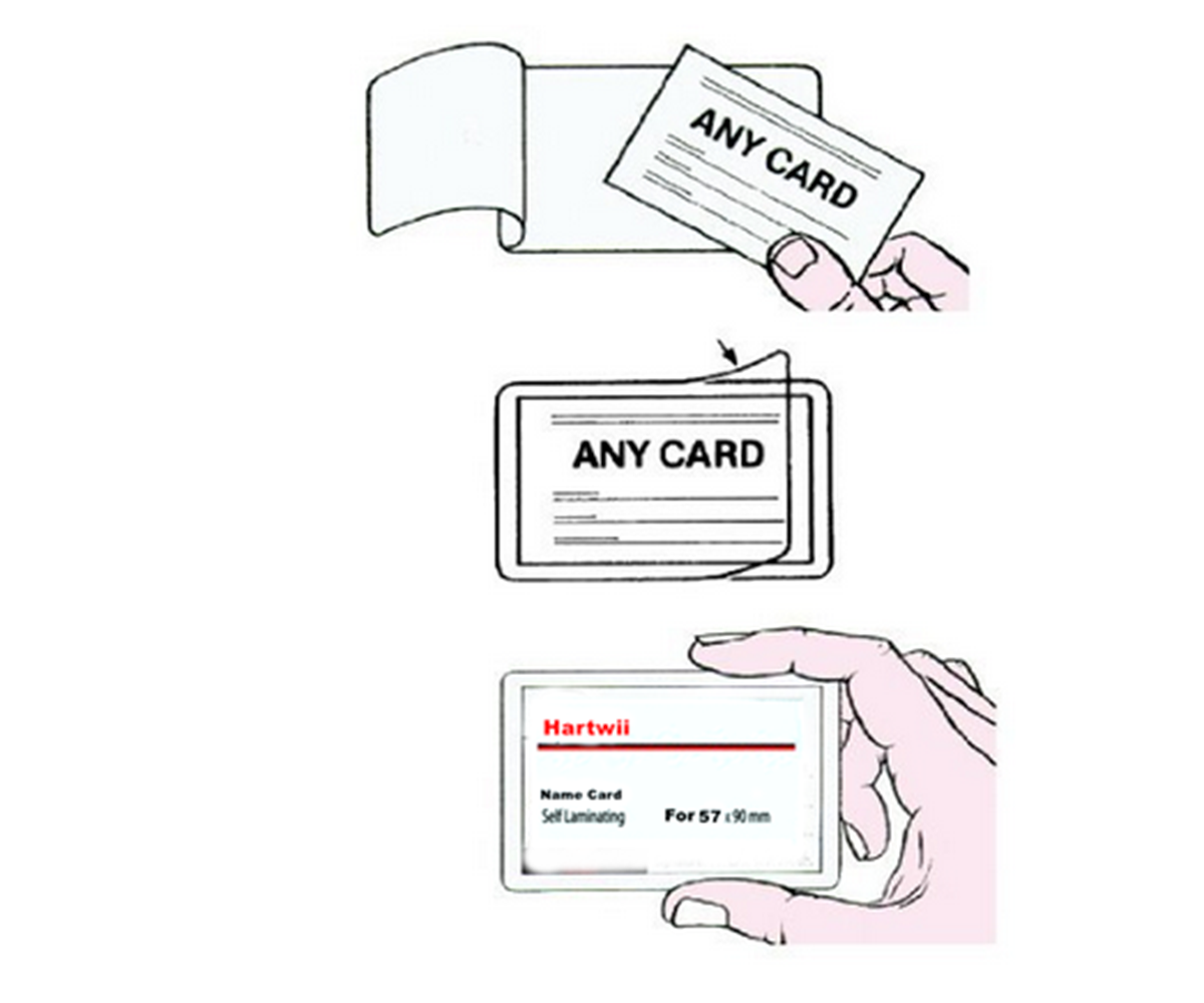 Hartwii 50 Sheets Cold Self Seal Self Laminating Pouch ID Name Card