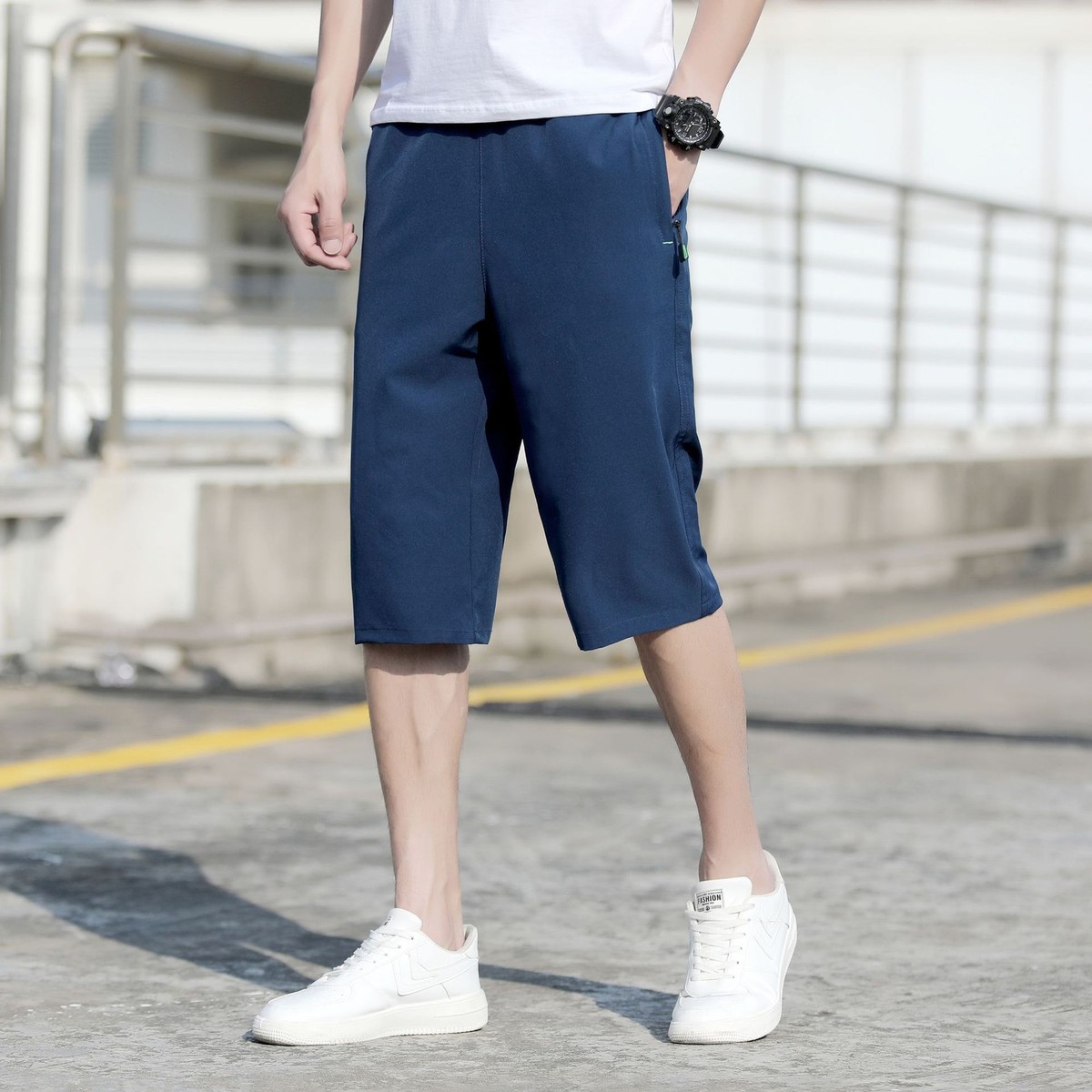 Zonbailon Men's Shorts Summer Loose Casual Beach Pants Breathable