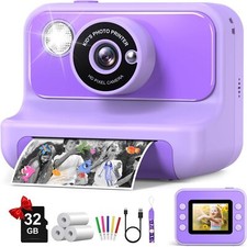Kids Camera Instant Print, 1080P HD Christmas Birthday Gifts for Girls