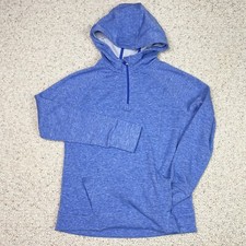 All in Motion Sweatshirt sz L Blue Striped 1/4 Zip Hoodie Gym Core Athleisure