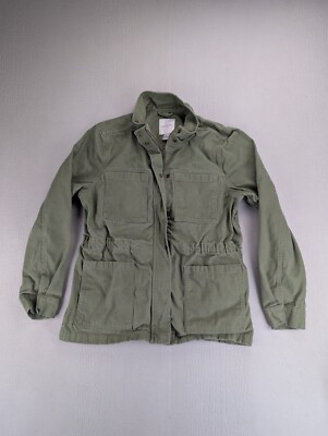 Vintage America Jacket Womens Medium Green Canvas Anorak Gorpcore Military 