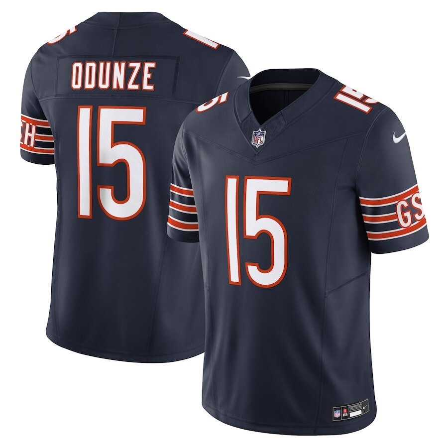 Chicago Bears Rome Odunze #15 Nike Navy 2025 Vapor F.U.S.E. NFL