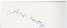 Joe McCarthy Signed Auto Index Card  3X5 JSA New York Yankee HOF