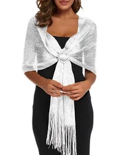 Shawls and Wraps for Evening Dresses Shawls and Wraps for Weddings White Shaw...