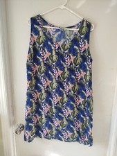 Anna Ocean Maxi Dress Womens 3X Blue Green Pink Floral Preppy 100% Rayon STYLISH