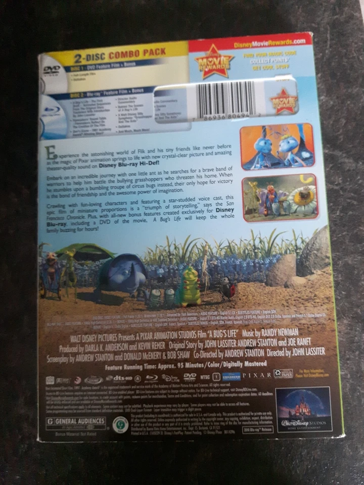 A Bugs Life 2010 DVD Movie Widescreen Good Condition - Image 2 of 2