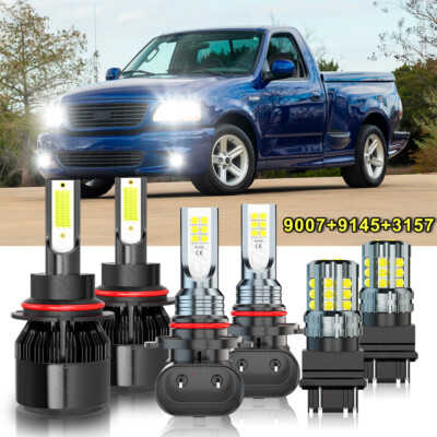 For 1999-2003 Ford F 150 6PC LED Headlight+Trun Signal Light+Fog Light Blubs Kit