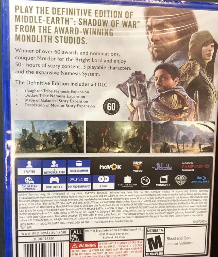 Middle Earth: Shadow of War Definitive Edition, Warner Bros