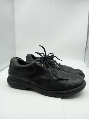 UGG Marshal Mens Size 12 Low Top Oxfords Shoes Black Premium Leather lace up
