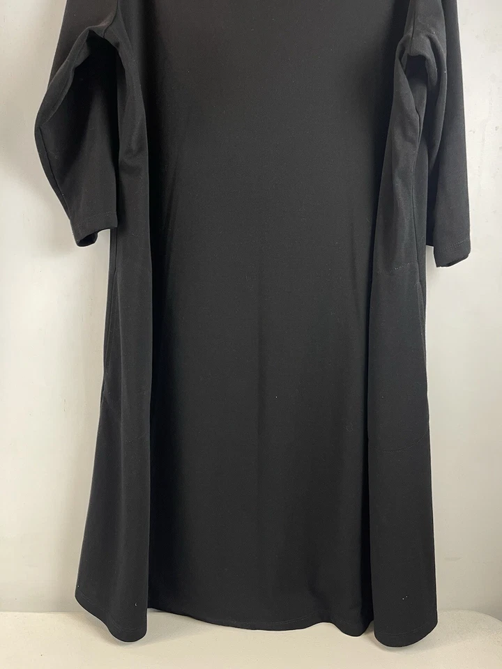 Vestido túnica Susan Graver para mujer talla 2X negro cambio midi con bolsillos Foto 2 de 4