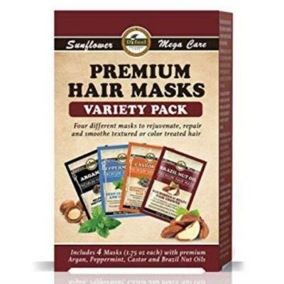 Difeel Premium Hair Mask Variety Pack: Argan, Pepperming, Castor and Caviar Oils