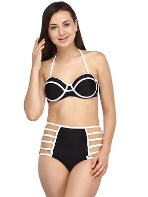 black bikini set high waisted