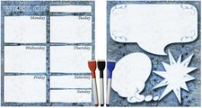 Set with 5 Items - Weekly Magnetic Dry Erase Calendar Planner Organizer
