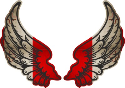 Motorrad-Aufkleber Flügel-Flagge – 10x14 Cm, Wasser- Und Sonnenbeständig, Für Motorrad & Helm