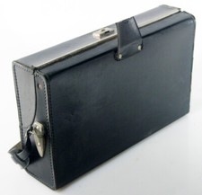 BLACK VINYL VINTAGE HARD CAMERA CASE