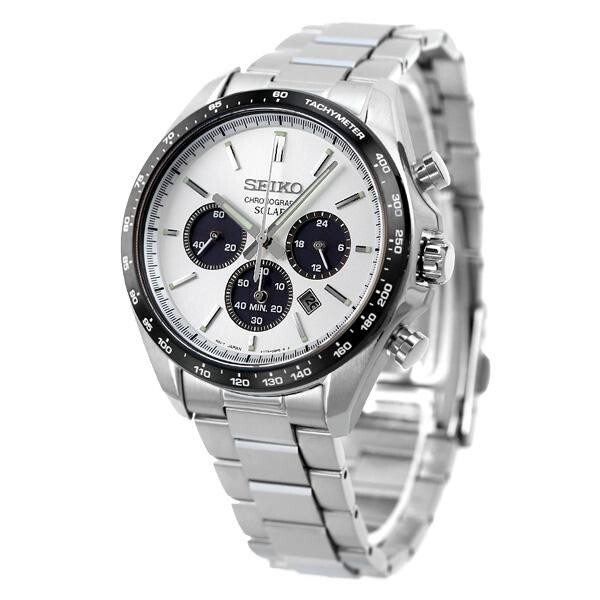 SEIKO SELECTION SBPY165 White Panda Solar Chronograph Watch